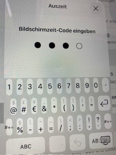 Screenshot of iOS 26 screen time code popup. Instead of a number pad it’s now a full keyboard crammed into the same space with tiny buttons. The button labels overlap or break out of their widgets.
